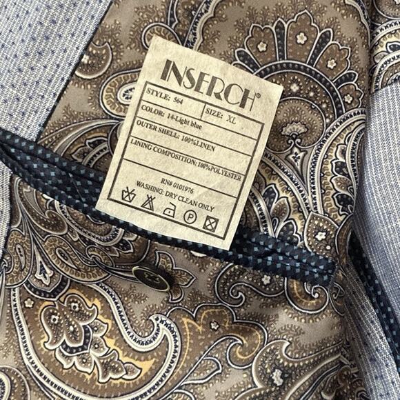 Nautical Linen Blazer Blue Birdseye Sports Coat Sz‎ XL Preppy Nautical Swiss Dot - Picture 11 of 13